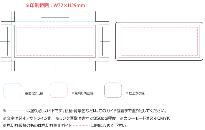 オリジナルミント印刷範囲