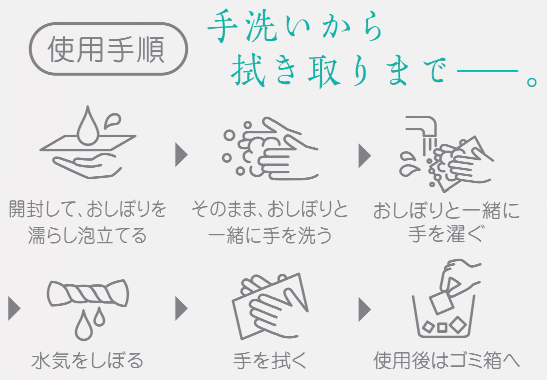 国産せっけんおしぼり製作事例