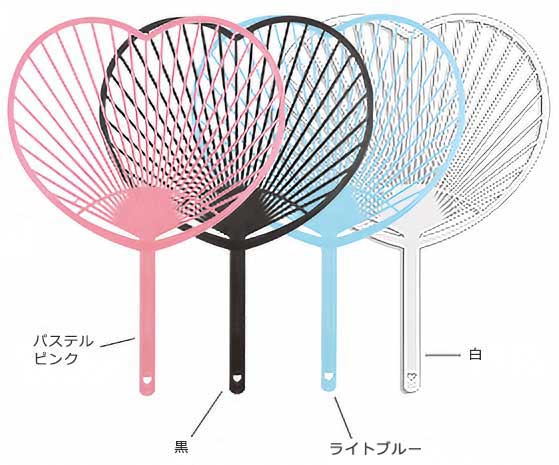 ハートうちわ、うちわ骨