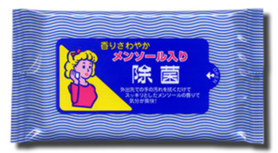 メンソール入り除菌ウェットティッシュ